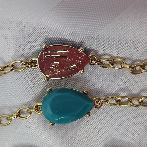 KATE SPADE TURQUOISE FAUCETED JEWEL NECKLACE - Picture 6 of 8